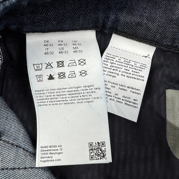 Boss Lightweight Candiani Straight-Leg Dark Wash Denim Jeans Men's Size 46/32 - Picture 9 of 10